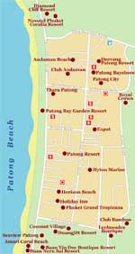 Пляж Патонга (остров Пхукет) Карта района Патонг (остров Пхукет)